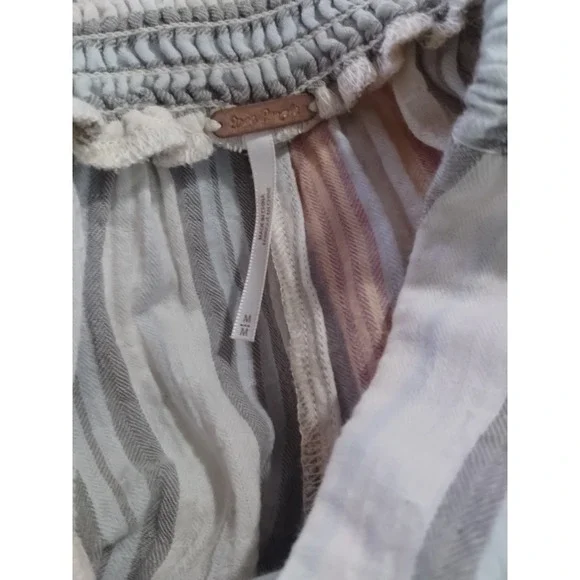 Free People Blaire Pull-On Pant Wide Legs Women's M Striped Boho - Picture 7 of 10